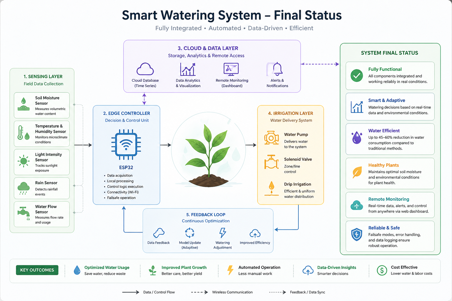 Live Smart Watering dashboard and monitoring interface